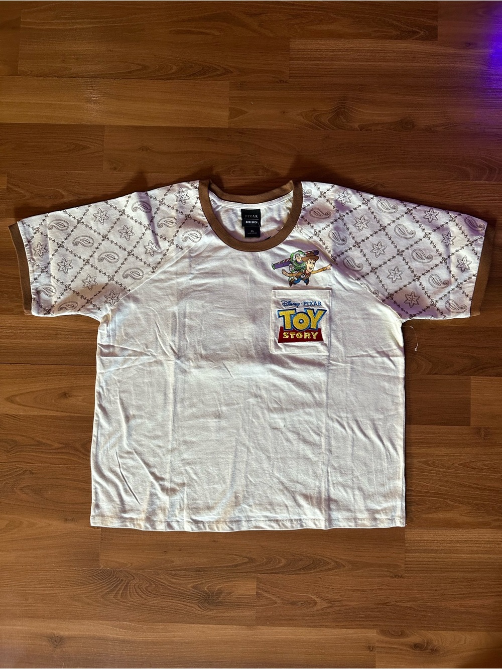Disney Toy Story White & Brown Graphic Women’s Jersey